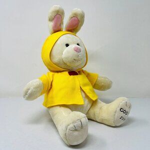 Limited Godiva Chocolate 2013 Gund Plush Rabbit Easter Bunny Yellow Raincoat